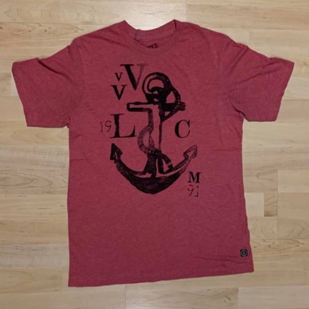 Men's Red Anchor Volcom T-Shirt